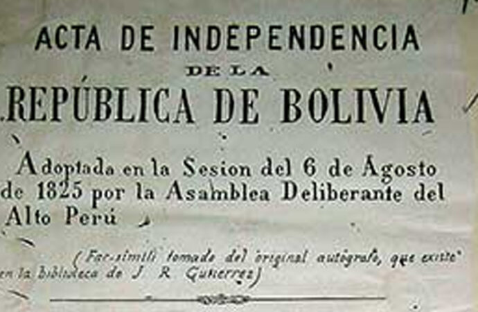 06/08/1825 – Bolivia proclama su independencia